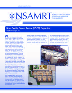 APRIL 2012 NEWSLETTER  NOVA SCOTIA ASSOCIATION OF MEDICAL RADIATION TECHNOLOGISTS