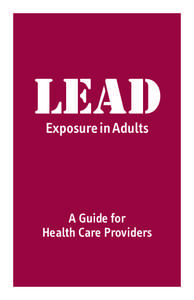 LEAD Exposure in Adults A Guide for Health Care Providers