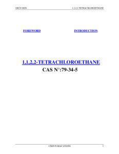 OECD SIDS  1,1,2,2-TETRACHLOROETHANE