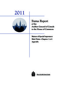 2011 Status Report of the Auditor General of Canada to the House of Commons