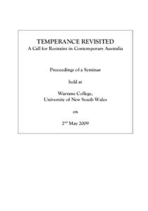 Temperance and the Modern Temper: Aristotle and Aquinas Revisited