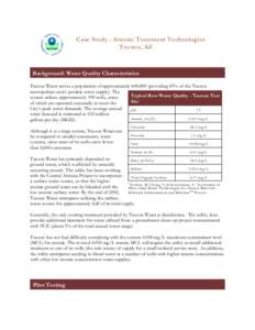 Case Study - Arsenic Treatment Technologies Tucson, AZ EPA 816-F[removed]May 2003