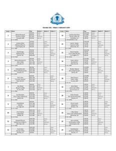 ROUND ONE - FRIDAY, FEBRUARY 20TH Comp. # Name 1  Michael Harwood