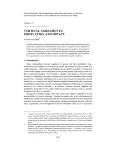 Vincent Verouden, Vertical Agreements: Motivation and Impact, in 3 ISSUES IN COMPETITION LAW AND POLICY[removed]ABA Section of Antitrust Law[removed]Chapter 72 _________________________