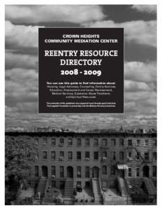 CROWN HEIGHTS COMMUNITY MEDIATION CENTER REENTRY RESOURCE DIRECTORY[removed]