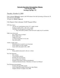 Network Operation Subcommittee Minutes