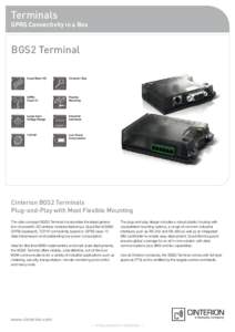 Terminals  GPRS Connectivity in a Box BGS2 Terminal Quad-Band 2G