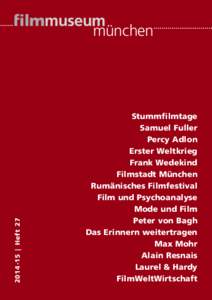 [removed] | Heft 27  münchen Stummfilmtage Samuel Fuller