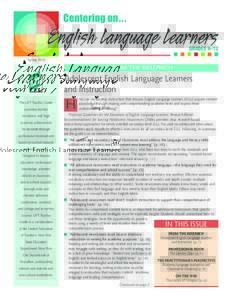 English Language Learners GRADES 6–12 Spring[removed]FROM THE RESEARCH