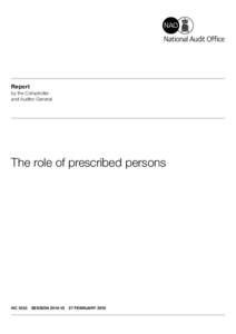 Report by the Comptroller and Auditor General The role of prescribed persons