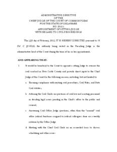 Microsoft Word - Admin Dir[removed]Appmt of Civil Sitting Judge 2-12FINAL