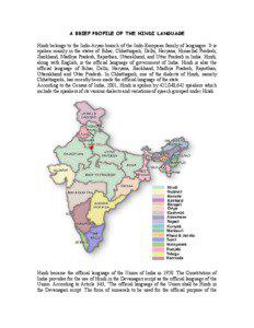 A BRIEF PROFILE OF THE HINDI LANGUAGE