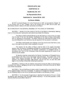 PRIVATE ACTS, 1999 CHAPTER NO. 43 HOUSE BILL NO[removed]By Representative Baird Substituted for: Senate Bill No[removed]By Senator McNally