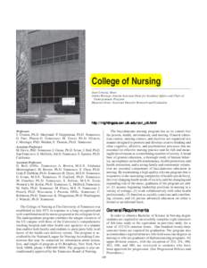 COLLEGE OF NURSING  189 College of Nursing Joan Creasia, Dean
