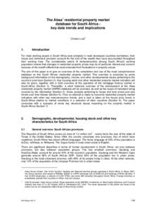 The Absa residential property market database for South Africa - key data trends and implications - BIS Papers No 21, part 12, April 2005