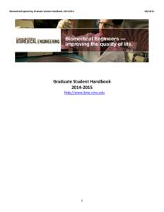 Biomedical Engineering Graduate Student Handbook: 14 Graduate Student Handbook