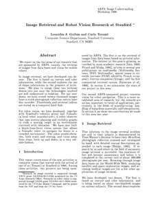 ARPA Image Understanding Workshop 1996 Image Retrieval and Robot Vision Research at Stanford  Leonidas J. Guibas and Carlo Tomasi