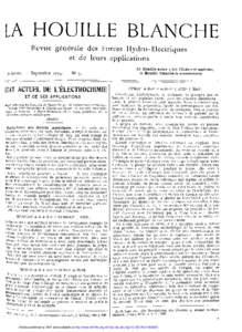 LA HOUILLE BLANCHE Revue générale des Forces Hydro-Electriques et de leurs applications 8« A n n é e . —  ETAT