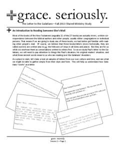 Galatians Ch 1 study handout[removed]