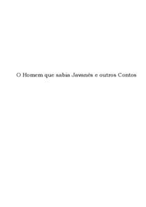 O Homem que sabia Javanês e outros Contos  Lima Barreto