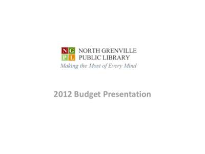 2012 Budget Presentation  Norenberg Building Opens May 2011 NG Loves Their Library Since we opened on