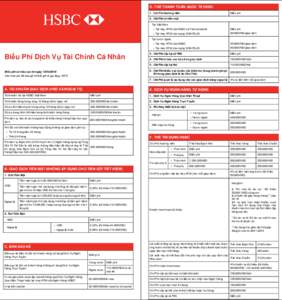 D. THẺ THANH TOÁN QUỐC TẾ HSBC 1. Chi Phí thường niên Miễn phí  2. Chi Phí rút tiền mặt