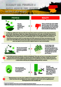 GERMANY WAS PROMISED A GREEN AGRICULTURE REFORM − but this is what we got! PROMISE  REALITY