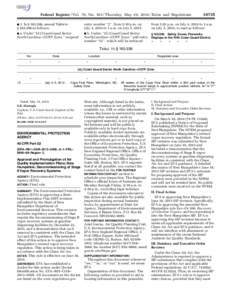 [removed]Federal Register / Vol. 79, No[removed]Thursday, May 29, [removed]Rules and Regulations 2. In § [removed], amend Table to § [removed]as follows: ■ a. Under ‘‘(d.) Coast Guard Sector