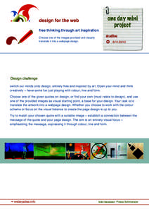 one day mini project design for the web free thinking through art inspiration Choose one of the images provided and visually
