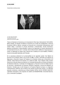 EL SALVADOR Viceministro de Economía Dr. Mario Roger Hernández Viceministro de Economía. Nombrado el 26 de junio de 2009.