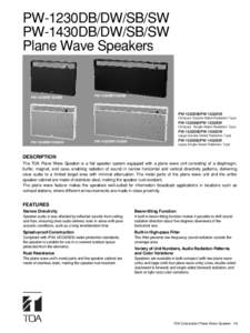 PW-1230DB/DW/SB/SW PW-1430DB/DW/SB/SW Plane Wave Speakers VP[removed]PW-1230DB/1230SB