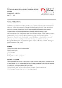 Divisors on general curves and cuspidal rational curves. Eisenbud, D.; Harris, J. pp[removed]Terms and Conditions