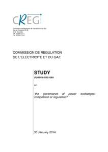 Commission de Régulation de l’Electricité et du Gaz Rue de l’Industrie[removed]Bruxelles Tél.: [removed]Fax: [removed]