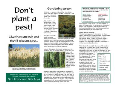 Don’t plant a pest! Gardening green