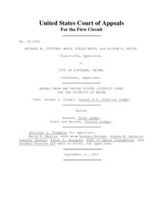 United States Court of Appeals For the First Circuit NoMICHAEL W. CUTTING; WELLS STALEY-MAYS; and ALISON E. PRIOR, Plaintiffs, Appellees, v.