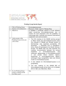 Interim report of the working groups under ISHAM