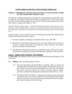 Microsoft Word - Final Yurok Water Pollution Control Ordinance120705.rtf