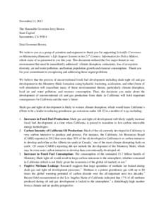 DRAFT LETTER FROM SCIENTISTS TO JERRY BROWN