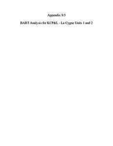 Appendix 9.5 BART Analysis for KCP&L - La Cygne Units 1 and 2 CALPUFF BART MODELING PROTOCOL  KANSAS CITY POWER & LIGHT LA CYGNE GENERATING STATION