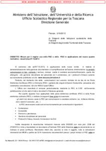 MIUR.AOODRTO.REGISTRO UFFICIALE(U2013  Ministero dell’Istruzione, dell’Università e della Ricerca Ufficio Scolastico Regionale per la Toscana Direzione Generale