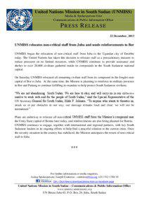 United Nations Mission in South Sudan (UNMISS) Media & Spokesperson Unit Communications & Public Information Office