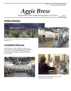 Food Science and Technology Department University of California, Davis Aggie Brew The Newsletter of the campus brewing program at UC Davis