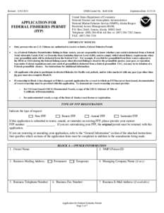 Application for Federal Fisheries Permit (FFP)