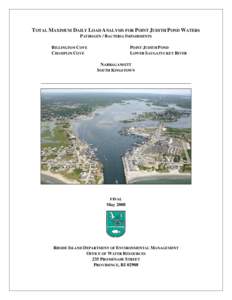RI DEM/Water Resources- Final Report for Public Comment TMDL for Point Judith Pond Waters