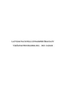 National Fisheries Data Collection Program of Latvia for[removed]