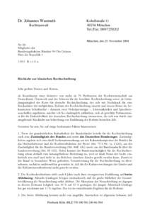 Dr. Johannes Wasmuth Rechtsanwalt KobellstraßeMünchen Tel./Fax: 