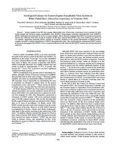 Am. J. Trop. Med. Hyg., 88(1), 2013, pp. 103–107 doi:[removed]ajtmh[removed]Copyright © 2013 by The American Society of Tropical Medicine and Hygiene Serological Evidence for Eastern Equine Encephalitis Virus Acti