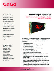 GaGe PCIe/PCI Digitizer Data Sheet - Razor 16XX CompuScope