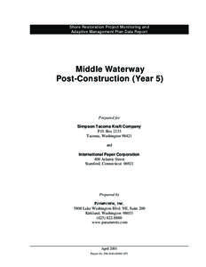 Shore Restoration Project Monitoring and Adaptive Management Plan Data Report Middle Waterway Post-Construction (Year 5)