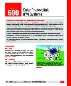ARTICLE  690 Solar Photovoltaic (PV) Systems